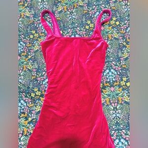 Vibrant Pink Urban Outfitters Velvet Dress